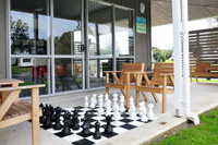 Large chess set at the camp