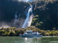 See waterfalls on our Mitre Peak Cruise
