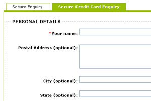 Secure Credit Card Enquiry Form