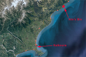 Nin's Bin, Located 20kms north of Kaikoura on SH1