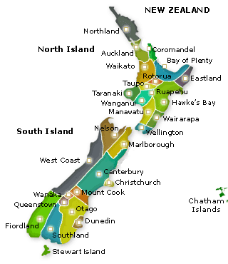 New Zealand map