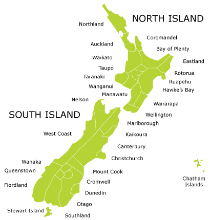 New Zealand Regional Map
