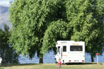 A campervan at Glendhu Bay Motor Camp