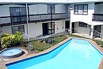 The pool at Hawk's Inn Motel