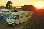 Sunset at Kaikouira Peketa BeacH Holiday Park