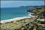 Aerial view of Camp Waipu Cove in Northland