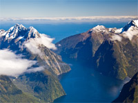 A view from a Milford Sound Scenic Flight