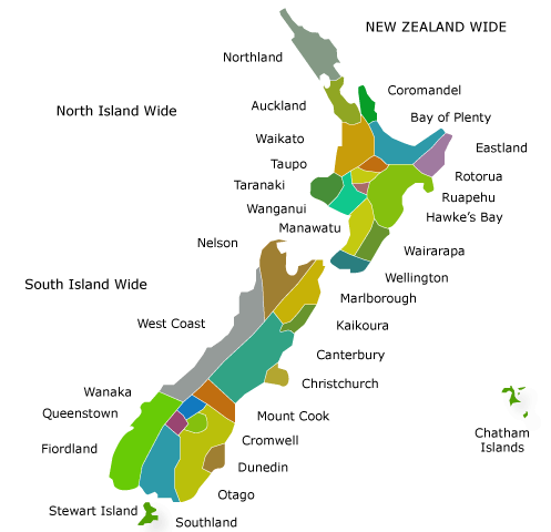 New Zealand Regional Map