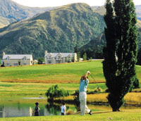 Golfing at a New Zealand golf course