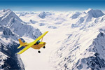 A plane flying over the Southern Alps